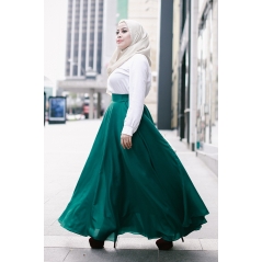 Adior Basic Crepe Flare Skirt - Emerald Green