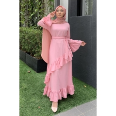 Adior Hana Ruffle Dress - Dusty Pink